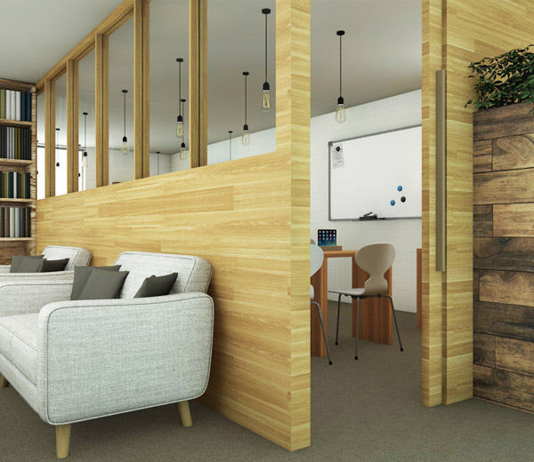 Cram school classroom interior